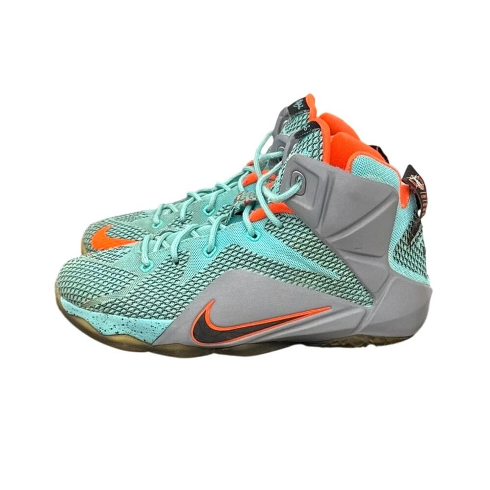 Nike Shoes Lebron James 12 Miami Turquoise Basketball Everyday Sneakers Size 6